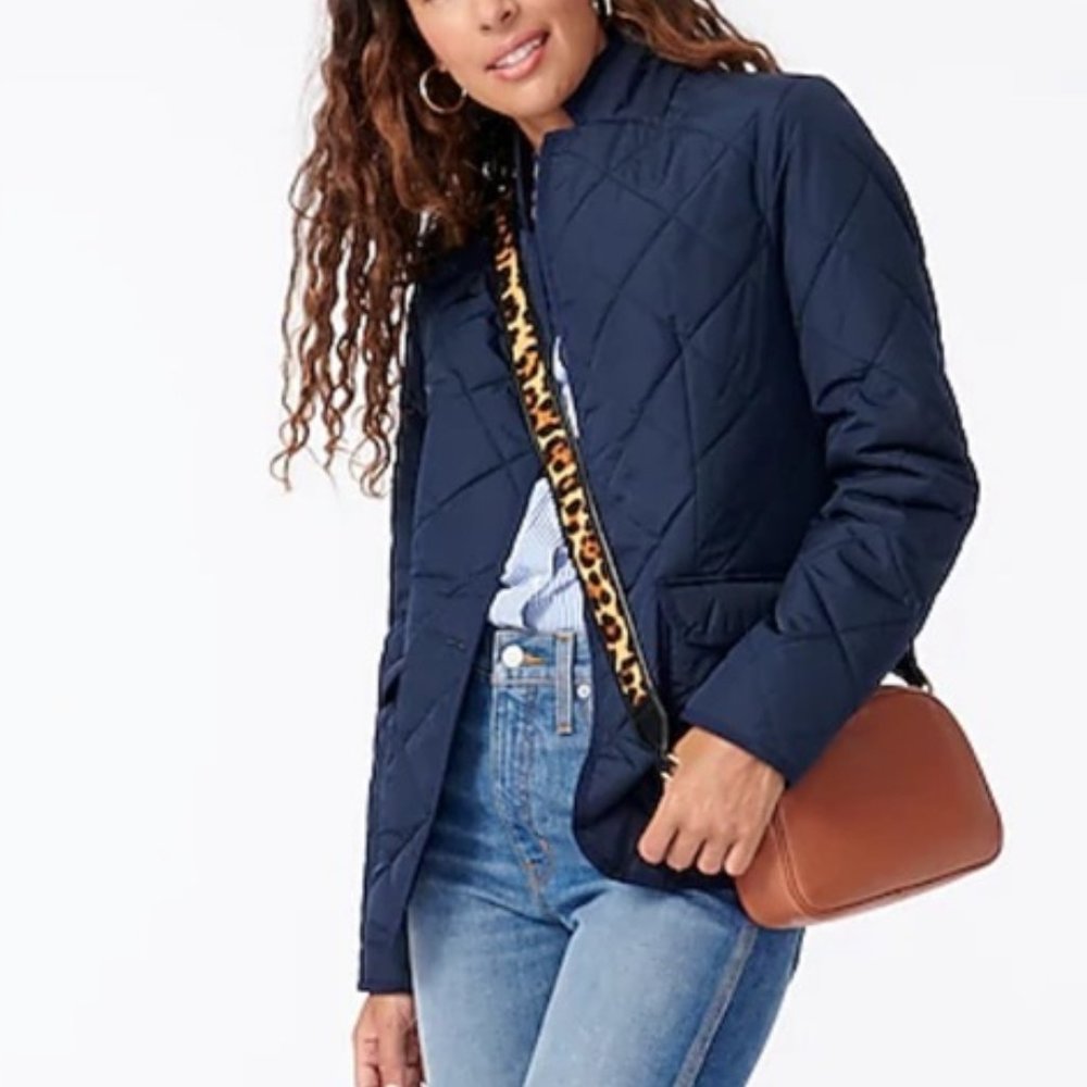 J. Crew Signature Puffer Coat Water Repellent Primaloft Insulated Jacket Navy S